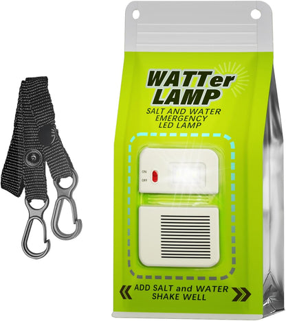 Tragbare Salzwasser-Campinglaterne – 50 Lumen LED-Notlicht, umweltfreundliche, batterielose Outdoor-Lampe für Camping, Wandern, Angeln, wasserdichtes Design, 140 Stunden Laufzeit