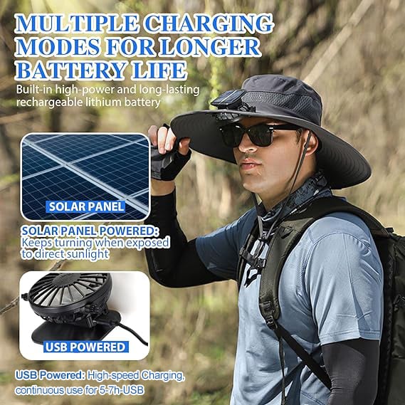 🔥2026 Summer Hot Sale🔥Solar Cooling Sun Hat – Portable Fan Cap