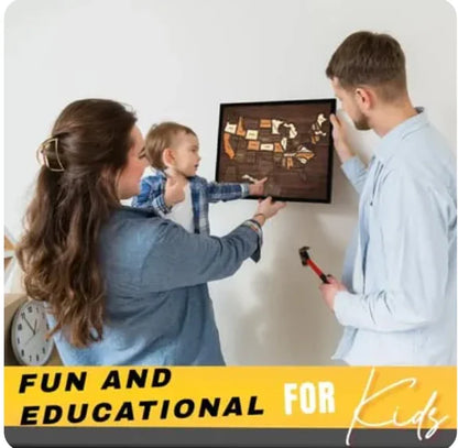 🔥Letzter Tag 49% RABATT -🇺🇸 Holz-USA-Reisekarte Puzzle🧩Eine stilvolle Art, Ihre Reise zu verfolgen