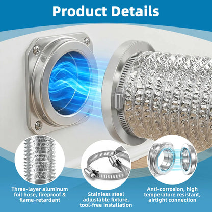 Upgrade Magnetic Dryer Vent Kit with Quick Connect & Airtight Seal Dryer Vent Hose, Magnetic Dryer Vent Coupling Kit