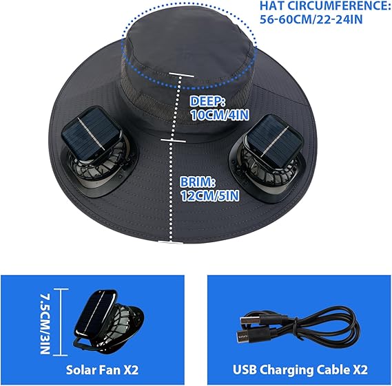 🔥2026 Summer Hot Sale🔥Solar Cooling Sun Hat – Portable Fan Cap