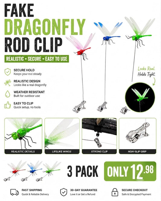 🔥Outdoor Fake Dragonfly Rod Clip